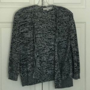 Heathered black LOFT cardigan wrap, black